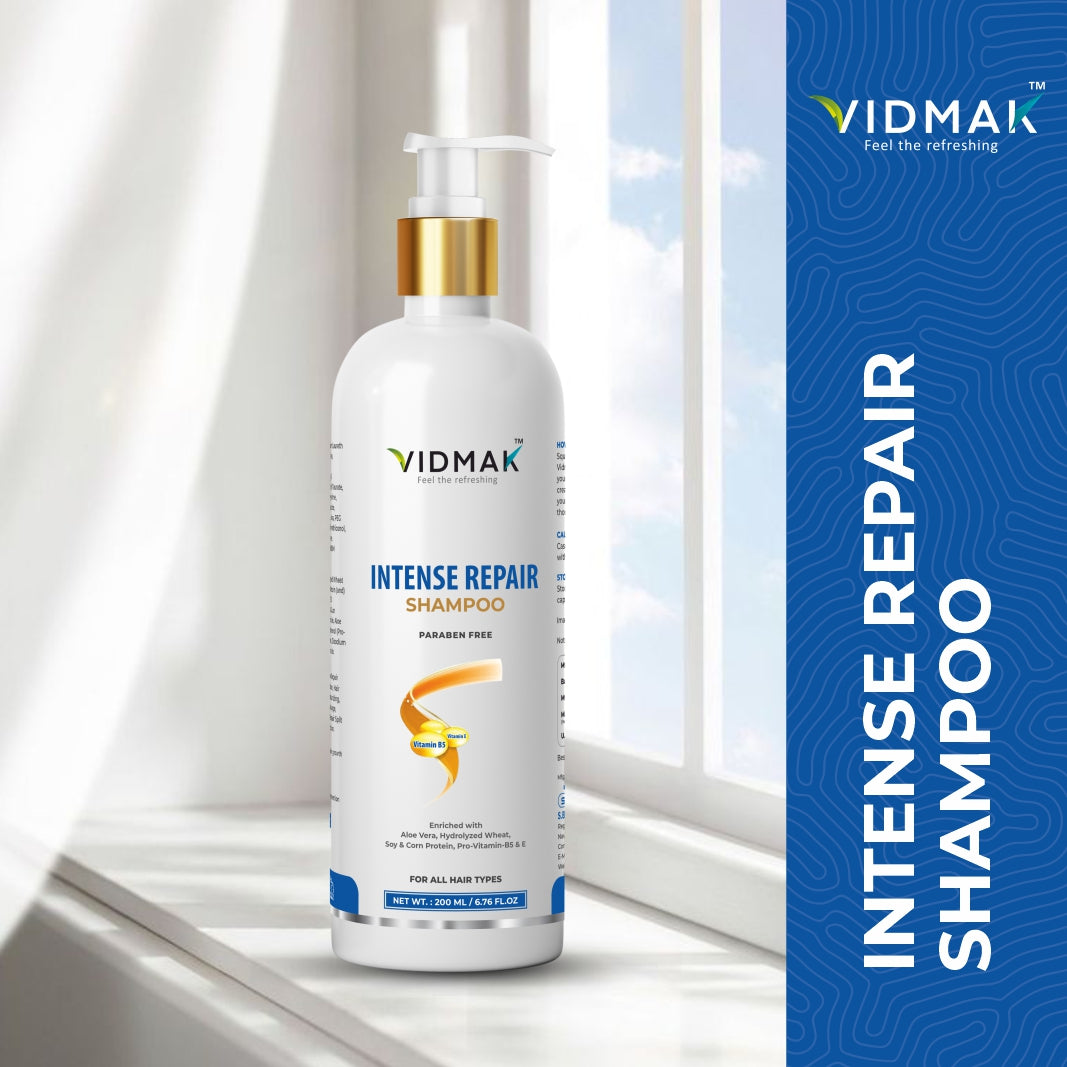Intense Repair Shampoo with Pro Vitamin B5, Vitamin E & Soy-Corn Protein | Strengthens, Nourishes & Restores Damaged Hair | Sulfate-Free Formula for Smooth & Healthy Hair – 200ml